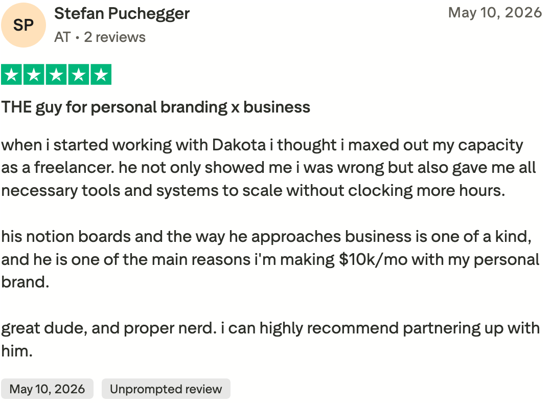 Making $10k/month with a personal brand