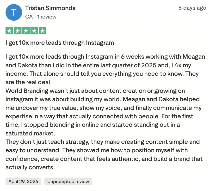 10x more leads and 4x income
